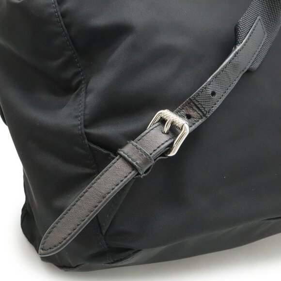 Prada Triangle Logo Backpack Studs Nylon Leather Nero Black main image 8